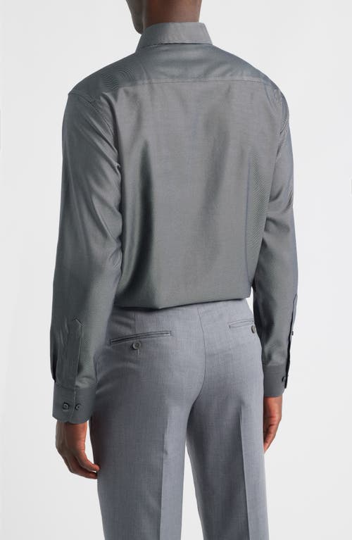 1863 By Eterna Royal Twill Modern Fit Solid Non-iron Cotton Dress Shirt In Gray