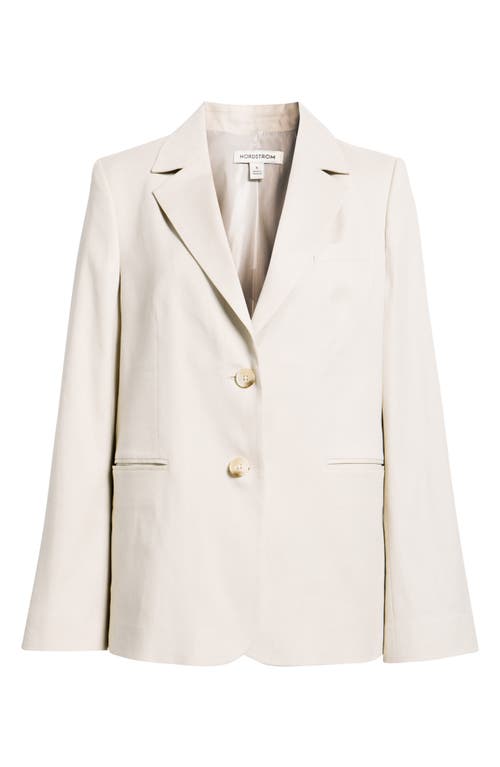 Nordstrom Linen Blend Boyfriend Blazer In Neutral