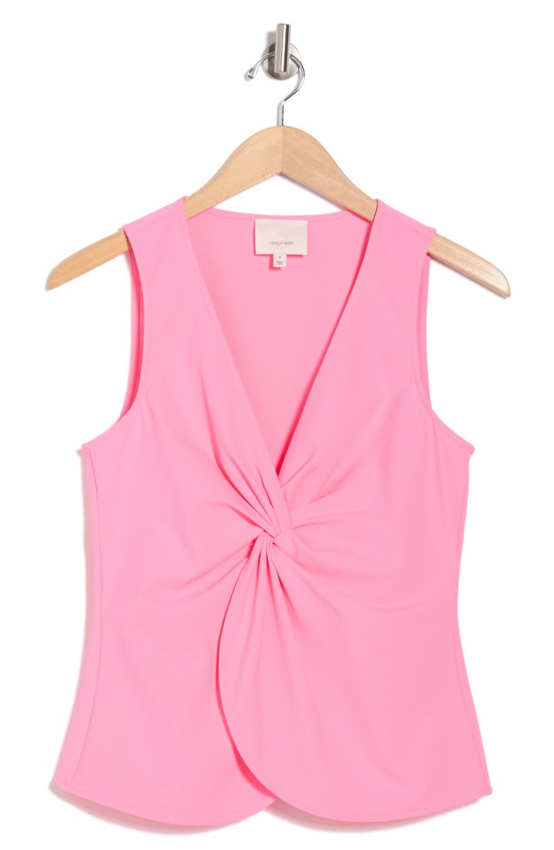 Cinq à Sept Kenna Twist Sleeveless Top, Alternate, color, Electric Pink