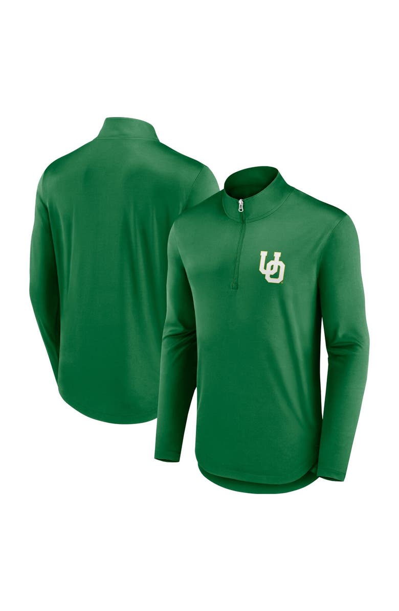 FANATICS Men's Fanatics Branded Green Oregon Ducks Quarterback Mock Neck Quarter-Zip Top, Alternate, color, Green