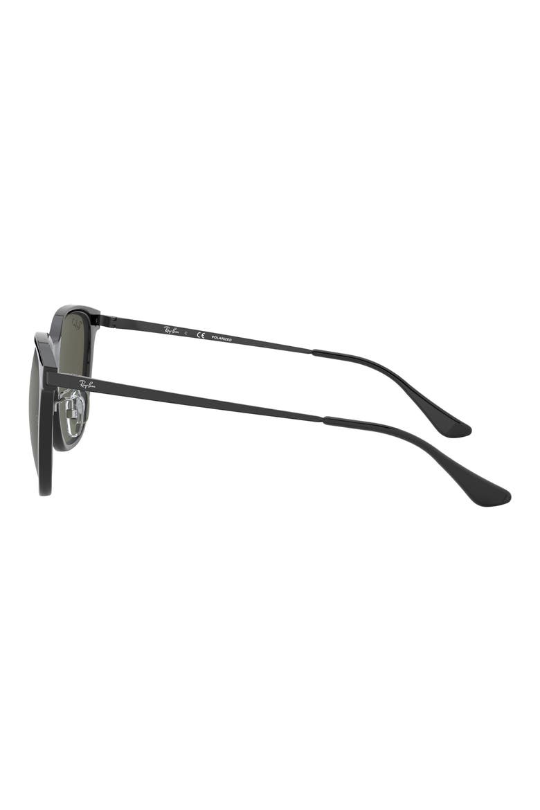 55mm Polarized Square Sunglasses, Alternate, color, BLACK / GREEN