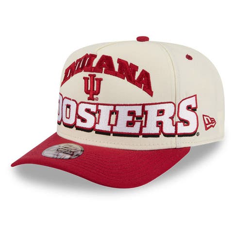 Men's New Era Cream/Crimson Indiana Hoosiers March Madness Historic Collection 9FIFTY A-Frame Snapback Hat