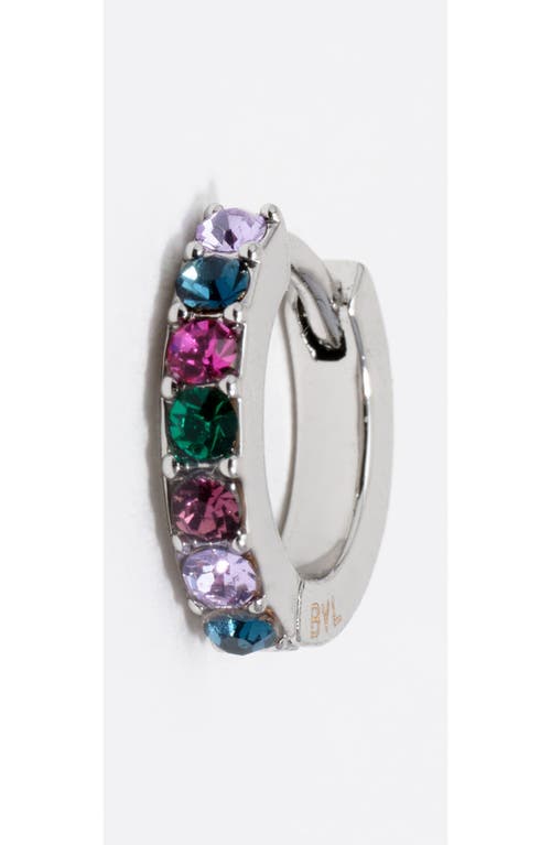 Bimba Y Lola Mini Hoop Earrings With Crystal In Silver