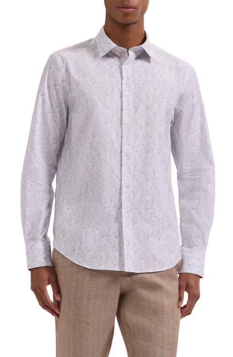 Julian Shaped Fit Floral Cotton Button-Up Shirt