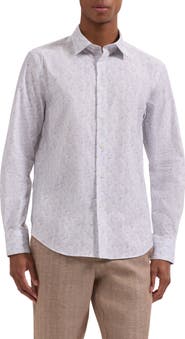 Bugatchi Julian Shaped Fit Floral Cotton Button-Up Shirt