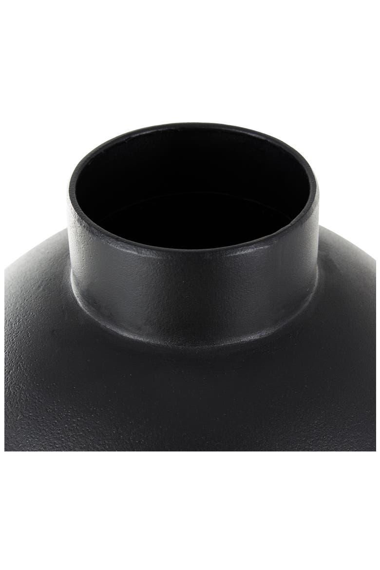 Black Metal Vase, Alternate, color, BLACK