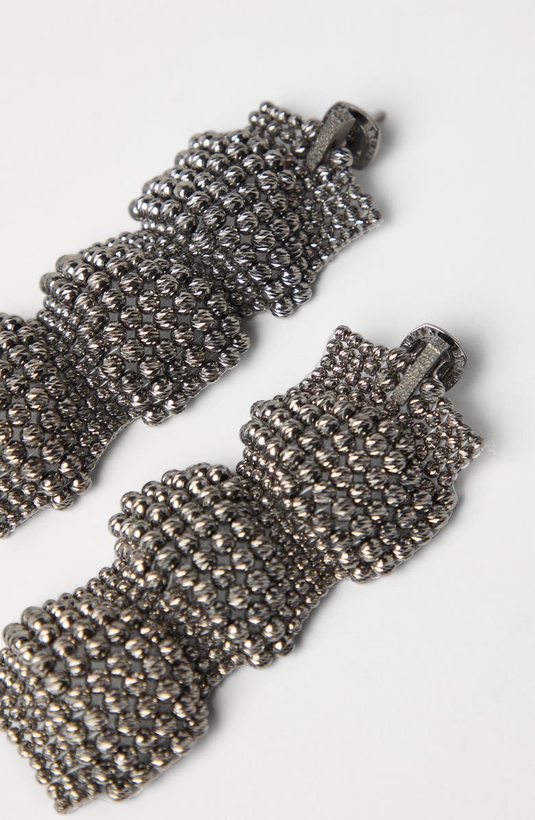 Brunello Cucinelli Sterling Silver sculptured earrings, Alternate, color, 