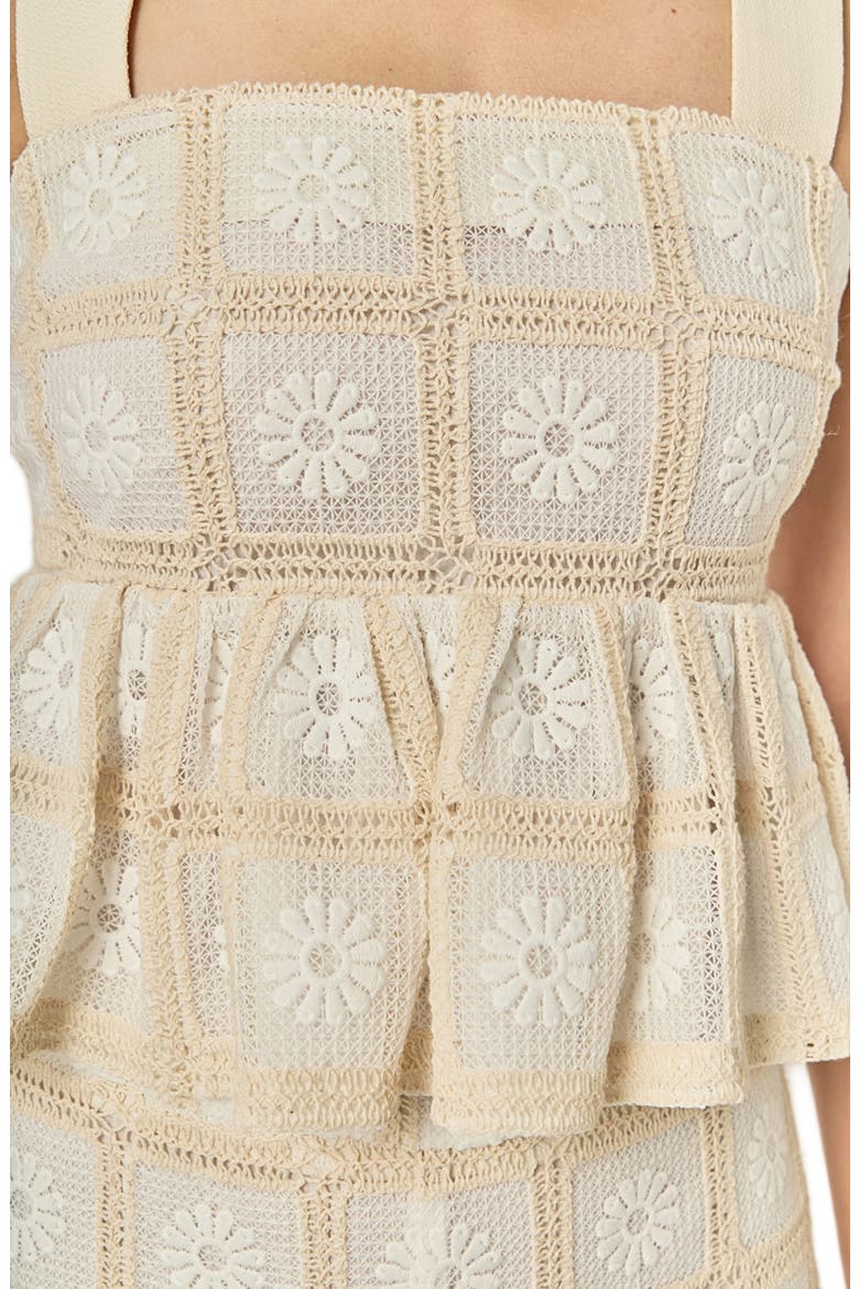 Bria Embroidered Lace Peplum Top, Alternate, color, NATURAL
