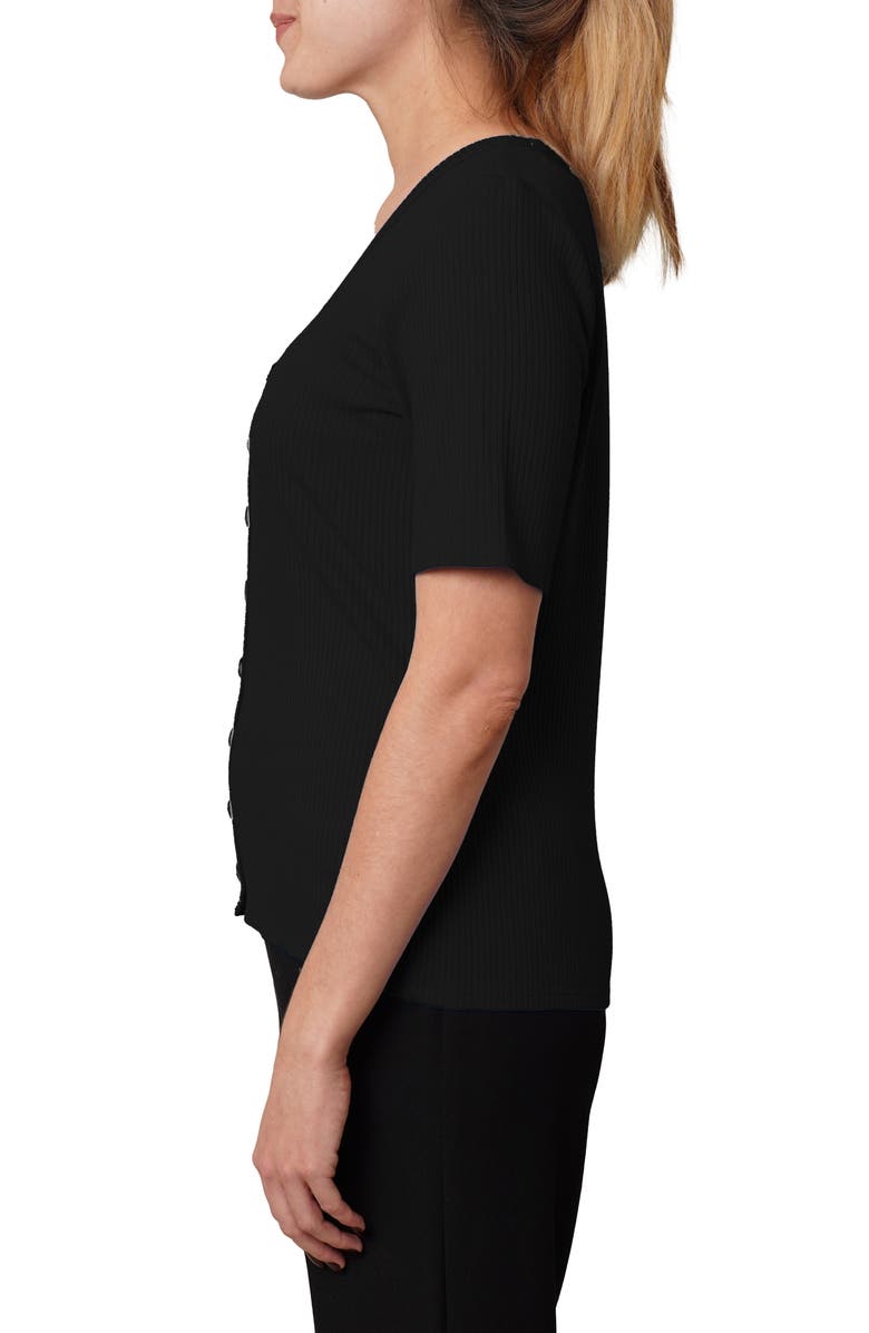 CYRUS V-Neck Elbow Length Sleeve Cardigan, Alternate, color, Black