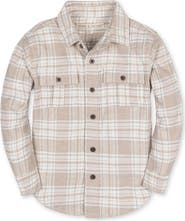 Hope & Henry Kids' Organic Long Sleeve Flannel Shirt with Double Flap Pockets