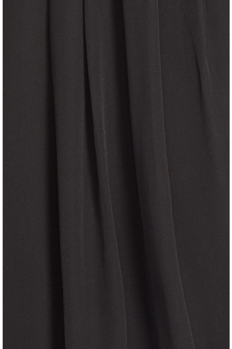 V-Neck Silk Dress, Alternate, color, BLACK