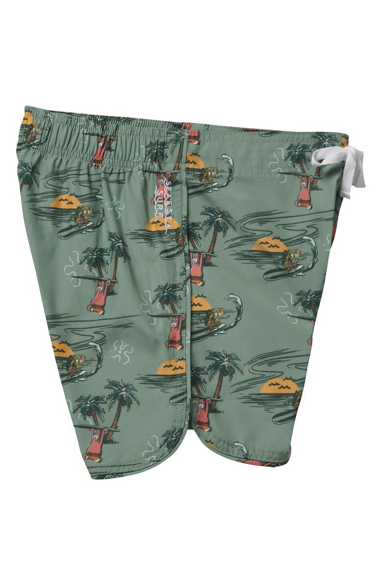SEAESTA SURF x SpongeBob<sup>®</sup> Kids' Retro Style Board Shorts, Alternate, color, 