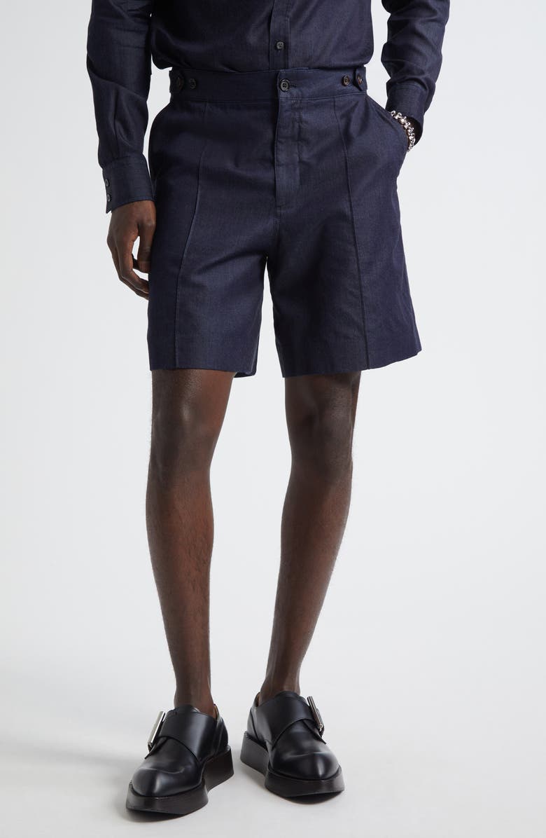 McQueen Denim Shorts, Main, color, Indigo