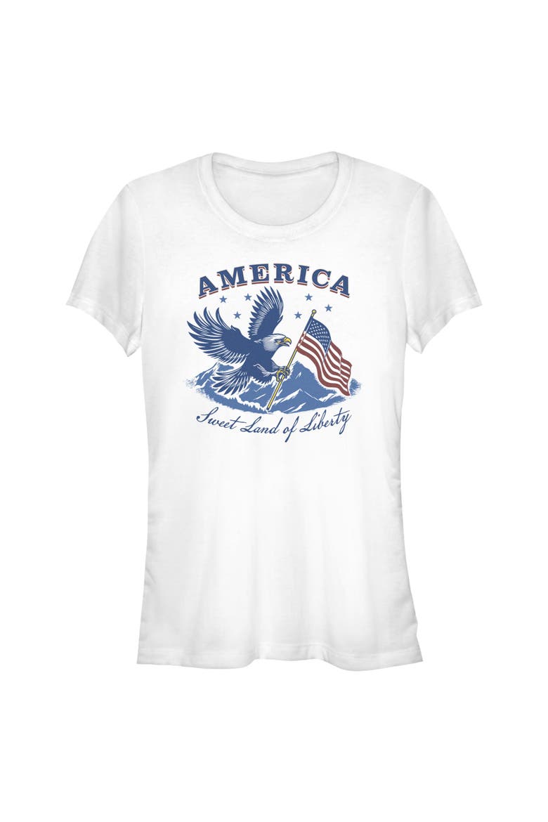 Juniors Lost Gods Sweet Land America T Shirt, Main, color, White