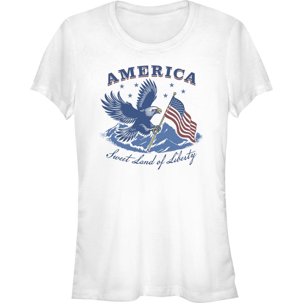 Lost Gods Juniors Sweet Land America T Shirt In White