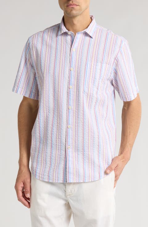 Lagoon Drive Stripe Short Sleeve Button-Up Shirt