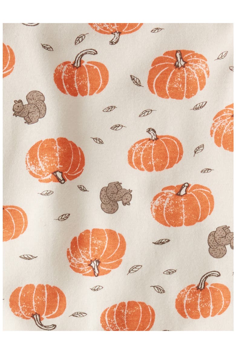 Print Fitted Organic Cotton Two-Piece Pajamas, Alternate, color, LP PUMPKIN