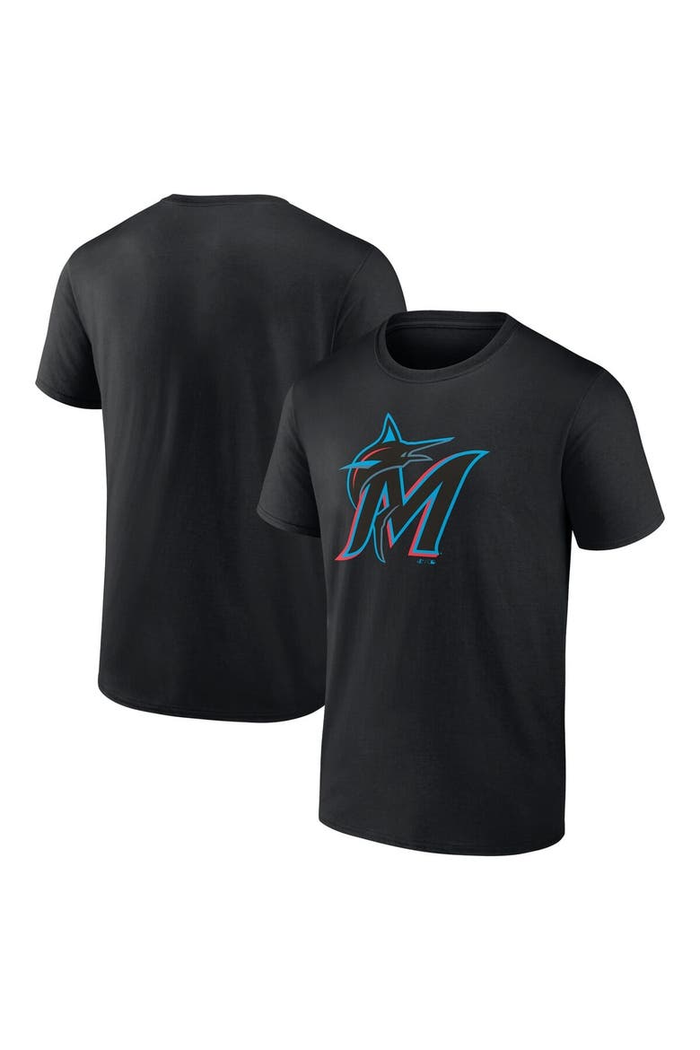 Men's Profile Black Miami Marlins Big & Tall Primary Logo T-Shirt, Alternate, color, Black