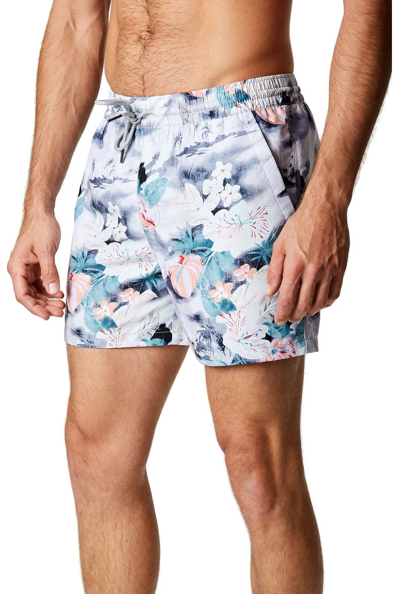 Island Dreams Swim Trunks, Alternate, color, GREY