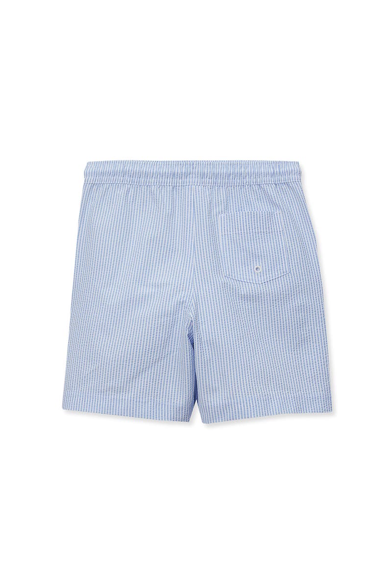 Lands' End Boys Chlorine Resistant Seersucker Swim Trunks with Mesh Liner, Alternate, color, Light Blue Stripe