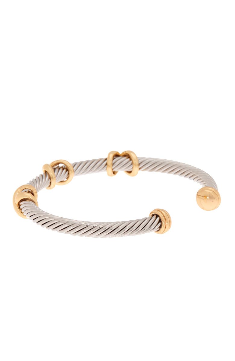 MESHMERISE Two-Tone Twisted Cable Cuff Bracelet, Alternate, color,