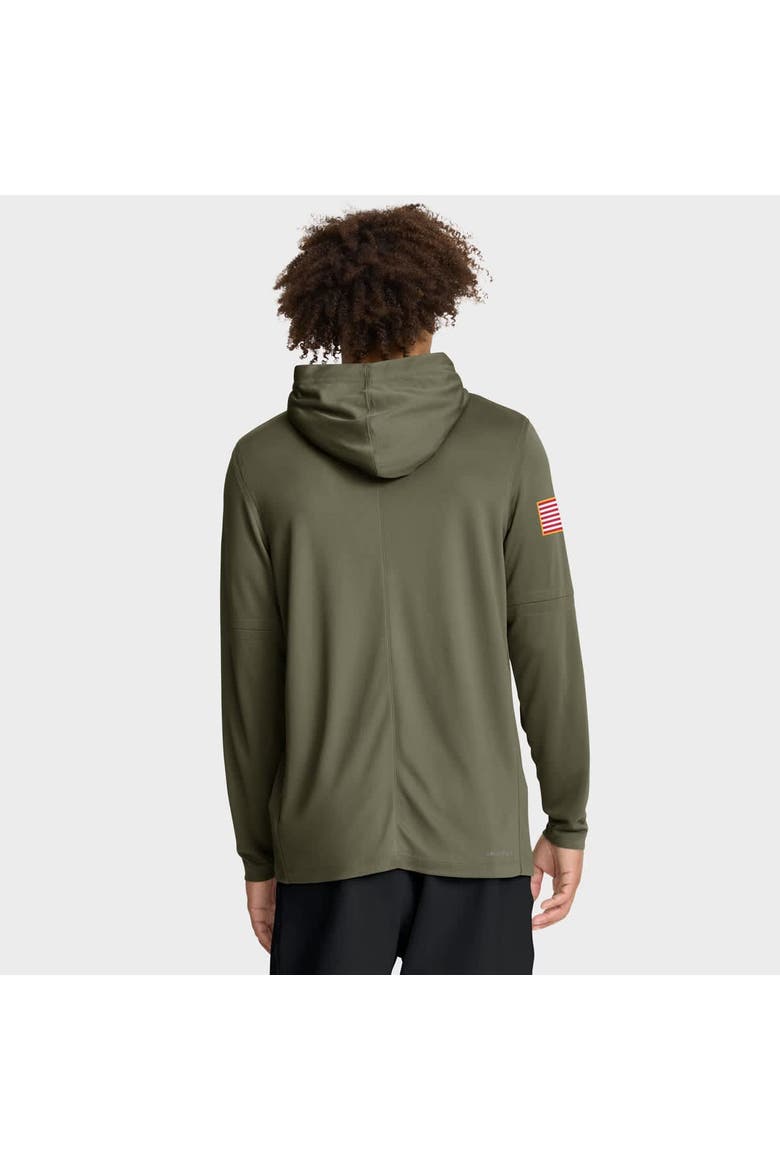 Men's Nike Olive Alabama Crimson Tide 2025 Military Appreciation Dri-FIT Long Sleeve Hoodie T-Shirt, Alternate, color, Olive