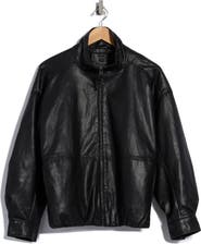 MAX STUDIO Faux Leather Bomber Jacket
