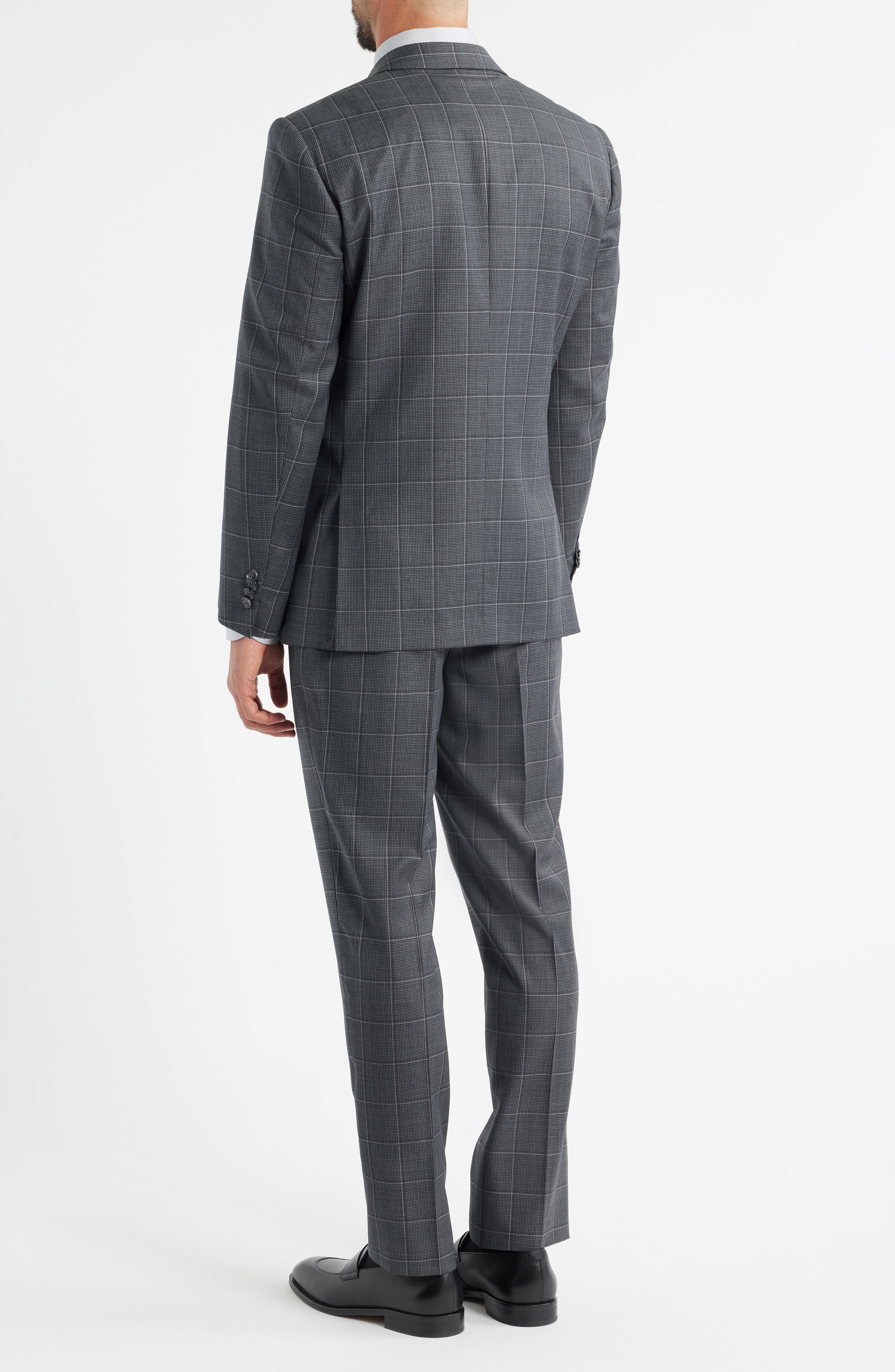 Charcoal Windowpane Check Wool Blend Suit - image 2