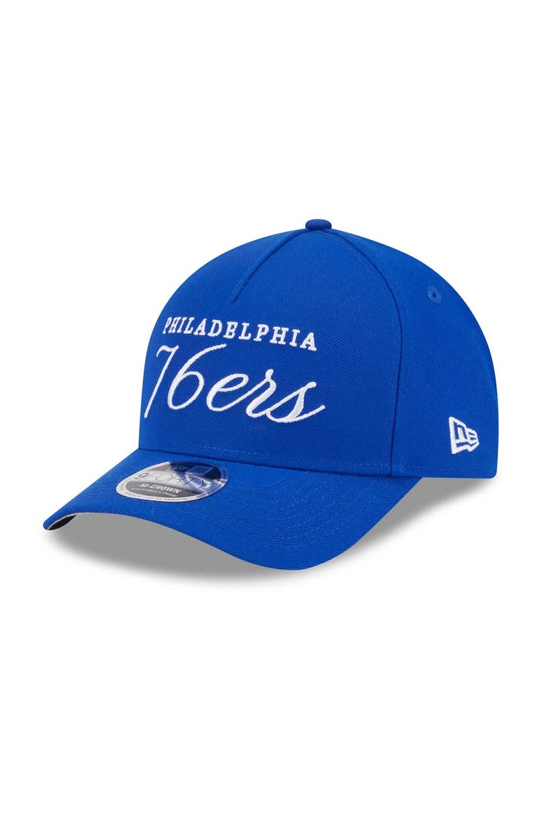 New Era Men's New Era Royal Philadelphia 76ers 2025 NBA Draft M-Crown A-Frame 9FORTY Adjustable Hat, Alternate, color, Royal