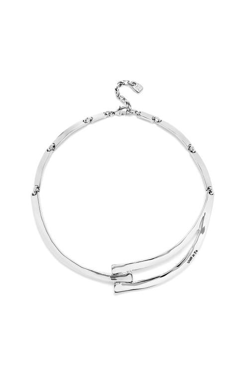 Unode50 Sculpted Choker Necklace In Metallic