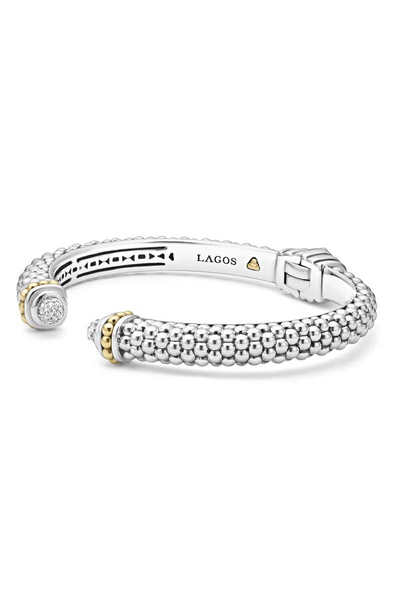 LAGOS Diamond Hinge Cuff, Alternate, color, Silver