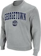 COLOSSEUM Men's Colosseum Gray Georgetown Hoyas Arch & Logo Crew Neck Sweatshirt