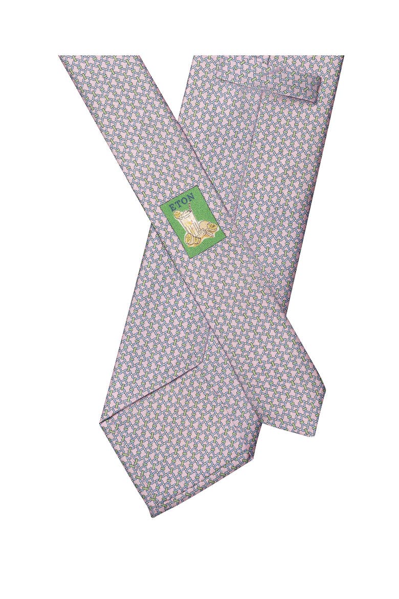 Chain Pattern Silk Tie, Alternate, color, MEDIUM PINK