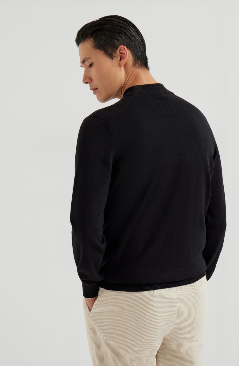 Brunello Cucinelli Funnel neck sweater, Alternate, color, Black