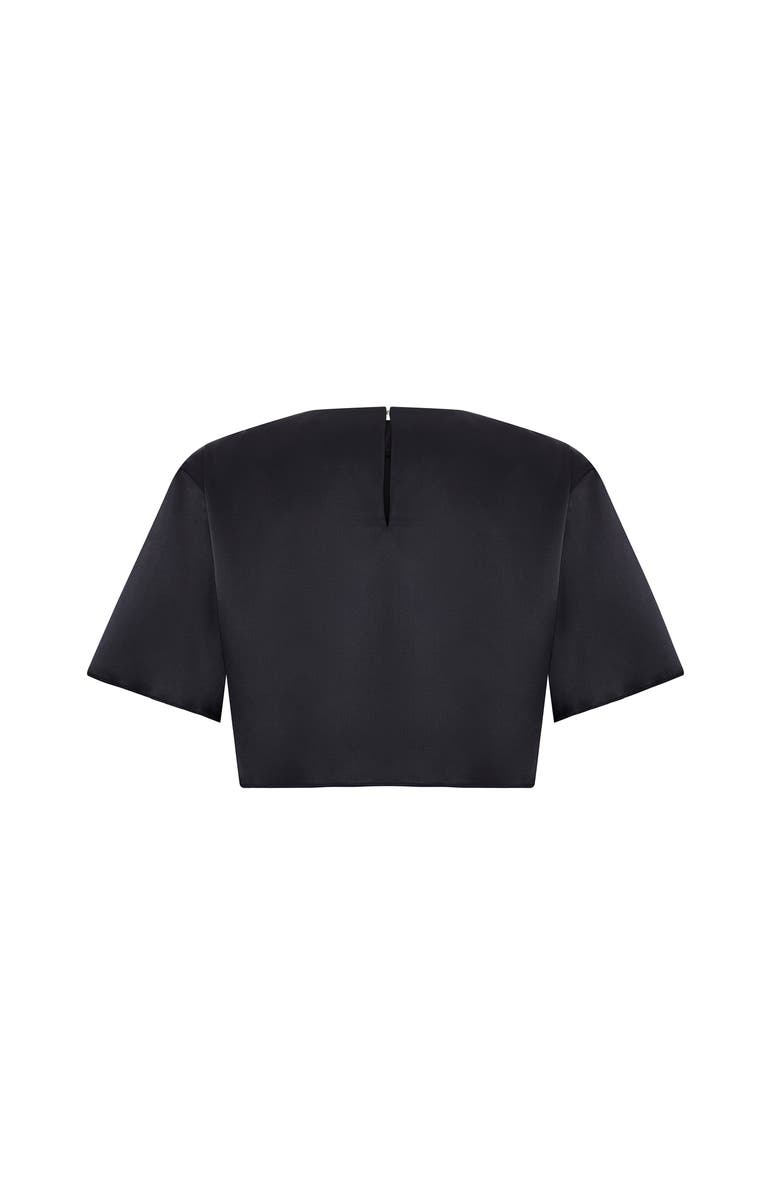 PCFG Pure Silk Oversized Silk Crop Top, Alternate, color, Black