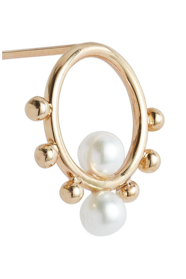 Circle Bubble Cultured Pearl Drop Earrings, Alternate, color, GOLD