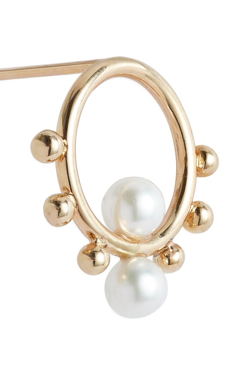 Poppy Finch Circle Bubble Cultured Pearl Drop Earrings, Alternate, color, Gold