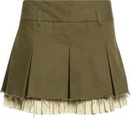 R13 Pleated Layered Miniskirt