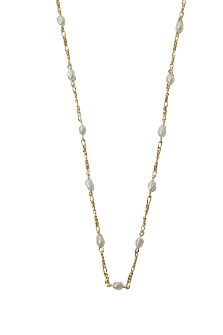 Freshwater Pearl Station Necklace, Alternate, color, GOLD
