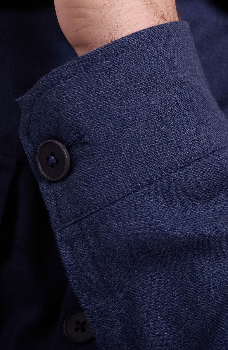 Bugatchi Aerolinen Linen Blend Shirt Jacket, Alternate, color, Navy