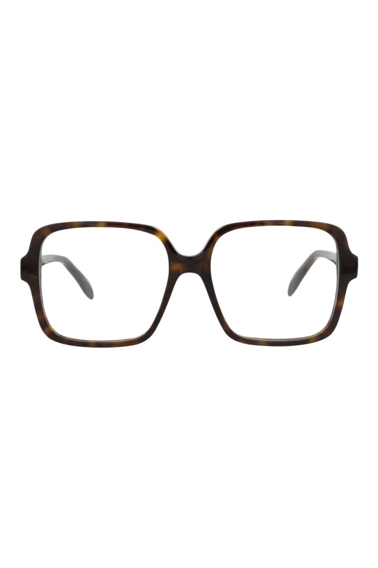 55mm Square Optical Glasses, Main, color, HAVANA HAVANA TRANSPARENT
