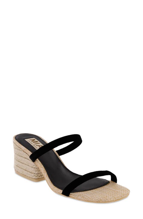 Espadrille fashion block heel sandals