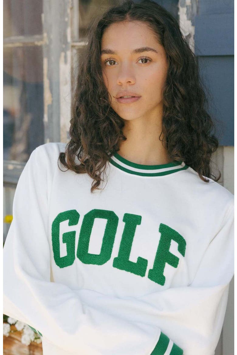Elle Women's Sweatshirt - Collegiate Golf, Alternate, color, Ivory / Green