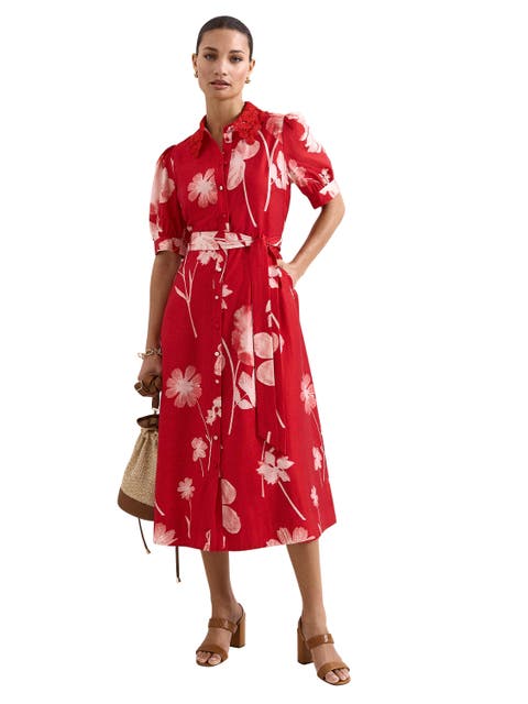 Petite Delphine Belted Midi Shirt Dress
