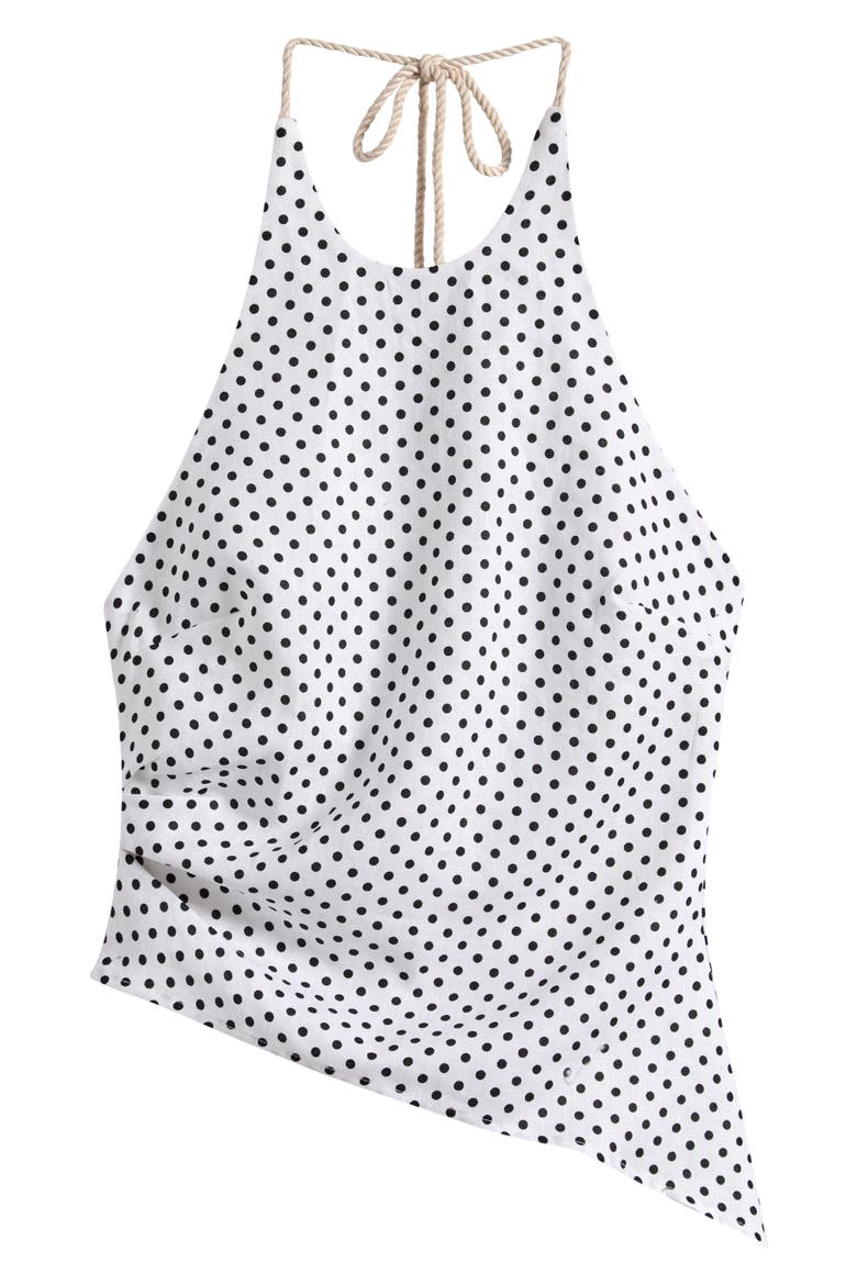 Reese Polka Dot Linen Top, Main, color, ECLIPSE DOT