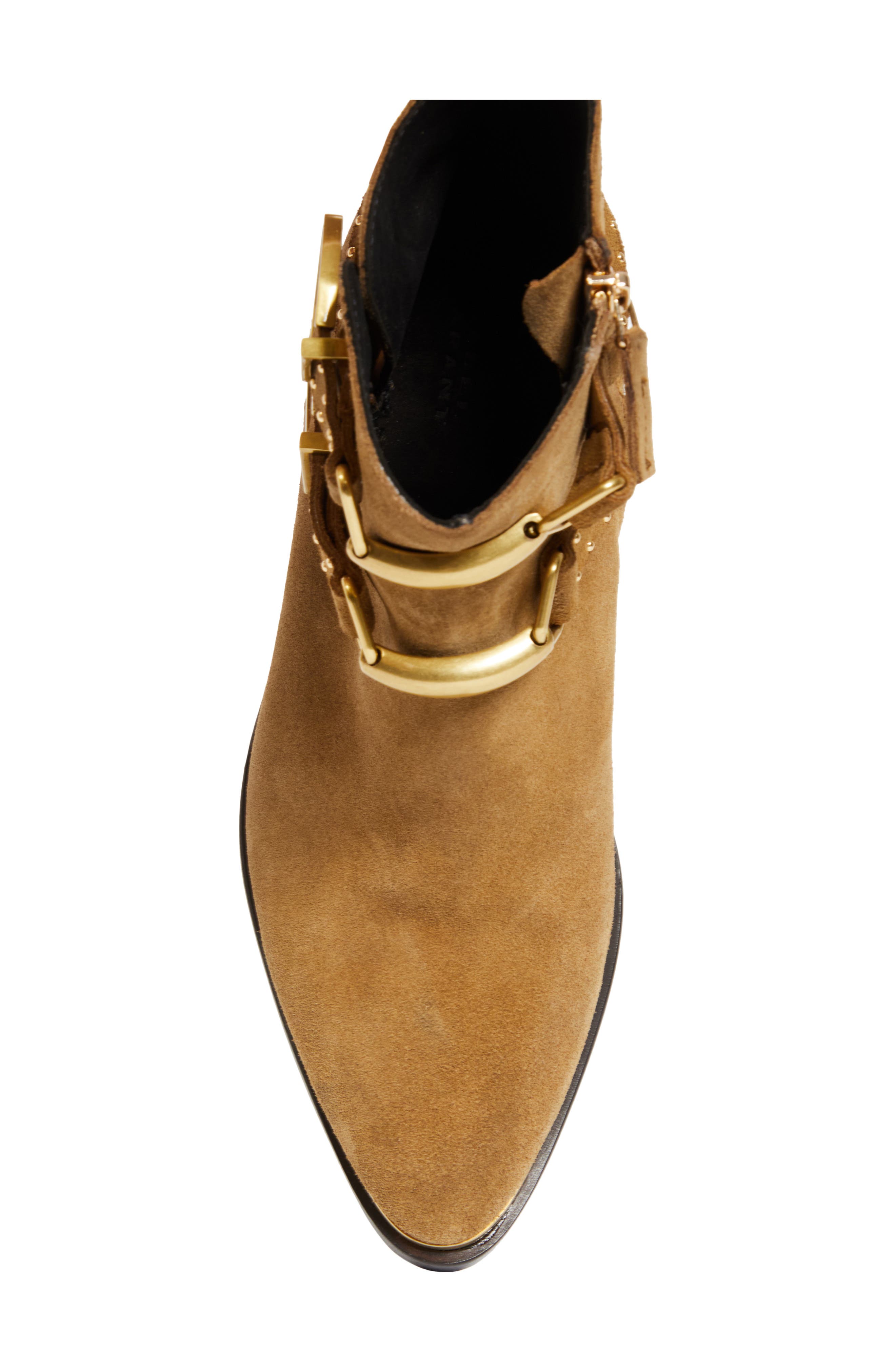 Isabel Marant Zalya Buckle Strap Bootie, Alternate, color, Taupe