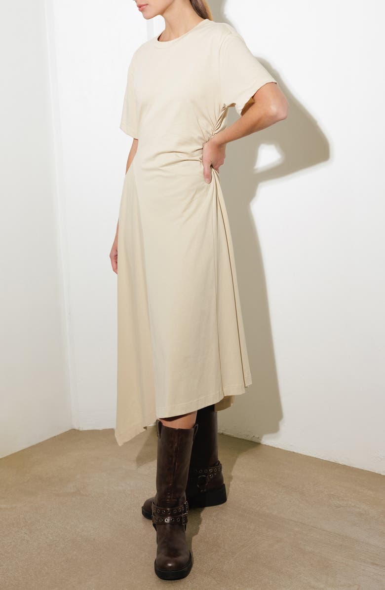 FREEMARKET Cotton Blend Asymmetric Hem T-Shirt Dress, Alternate, color, Ecru