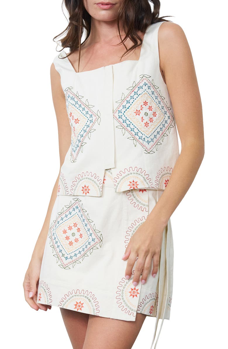 CIEBON Amahle Cotton Tank, Alternate, color, Cream Multi