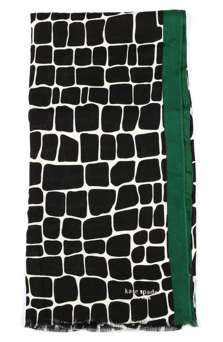 Kate Spade New York geometric giraffe oblong scarf, Alternate, color,