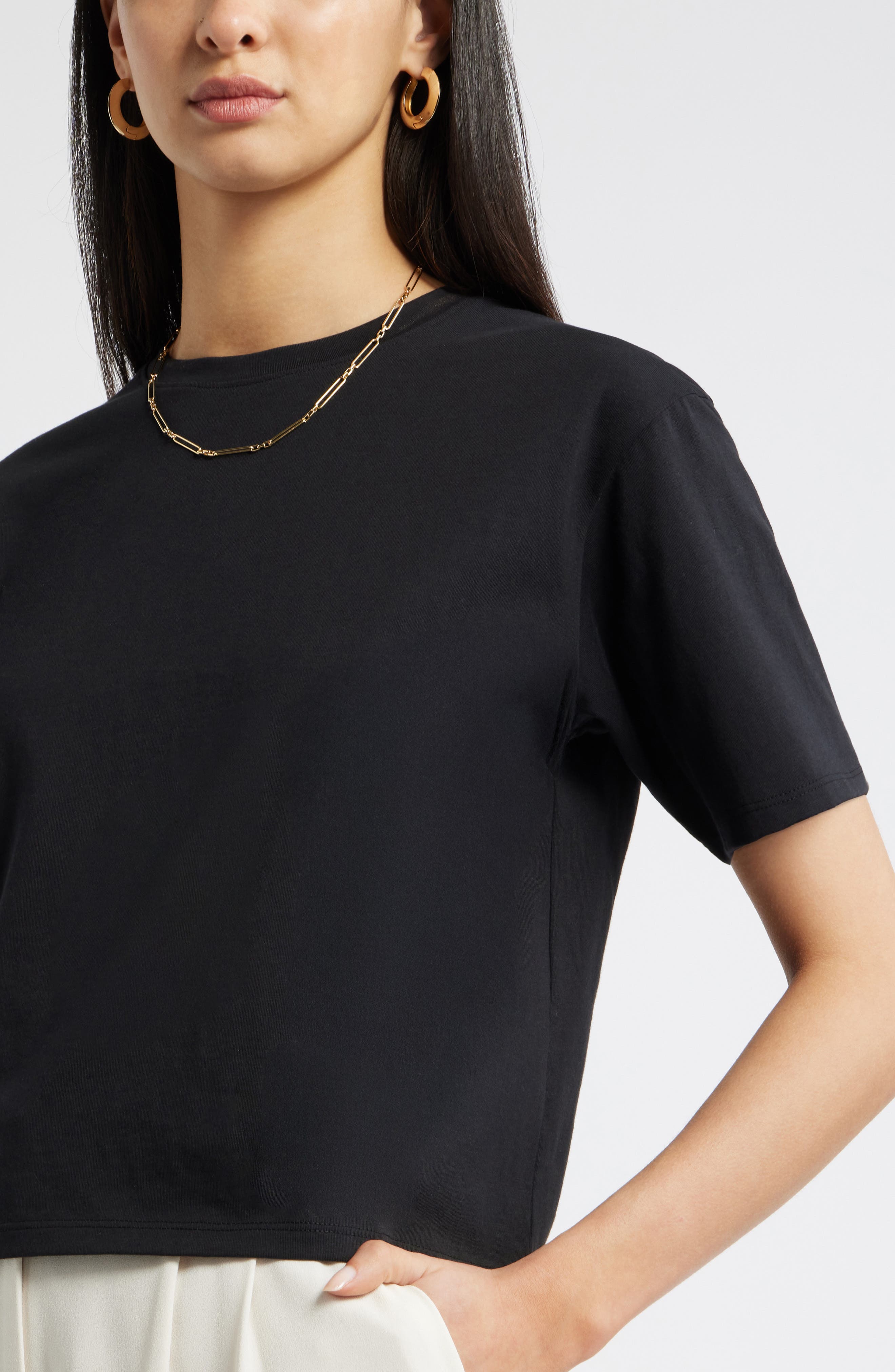 Женские Nordstrom Relaxed Fit Pima Cotton Crewneck T-Shirt — фото 5